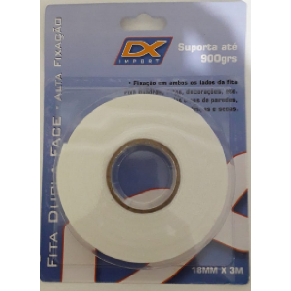 FITA DUPLA FACE 18mm x 3m DX IMPORT